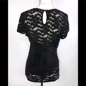 Black lace blouse with pretty floral design
